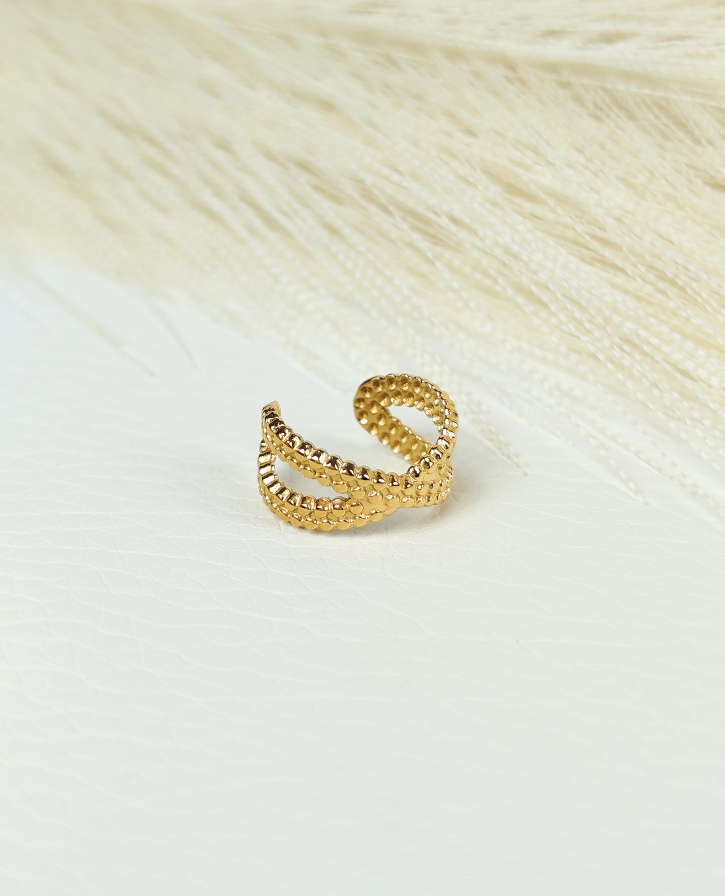 Ear Cuff acciaio croce martellata