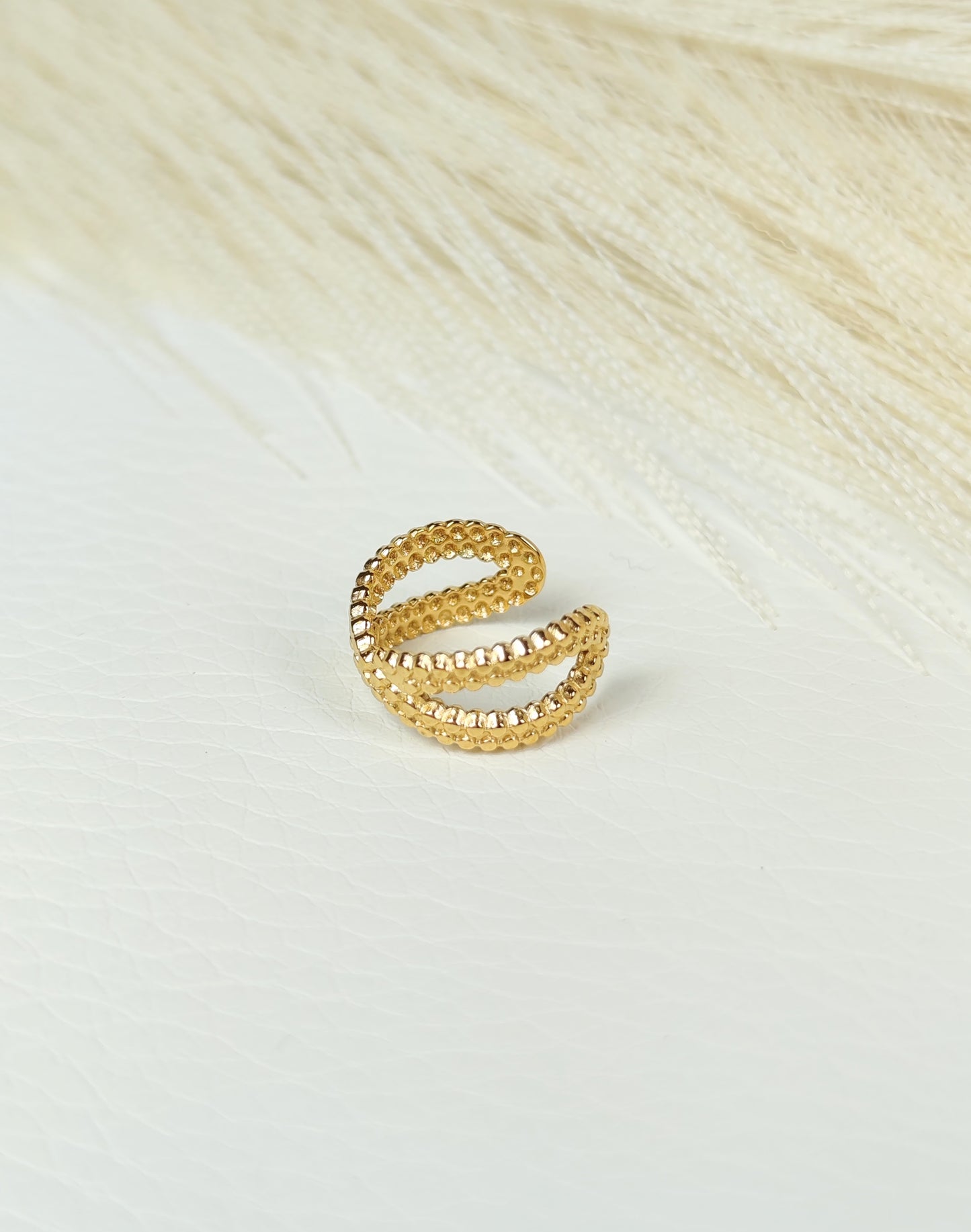 Ear Cuff acciaio croce martellata