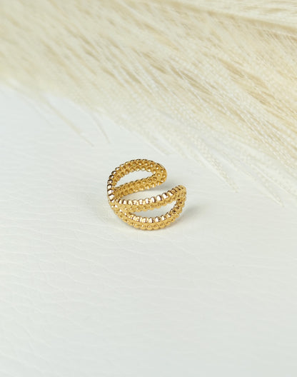 Ear Cuff acciaio croce martellata