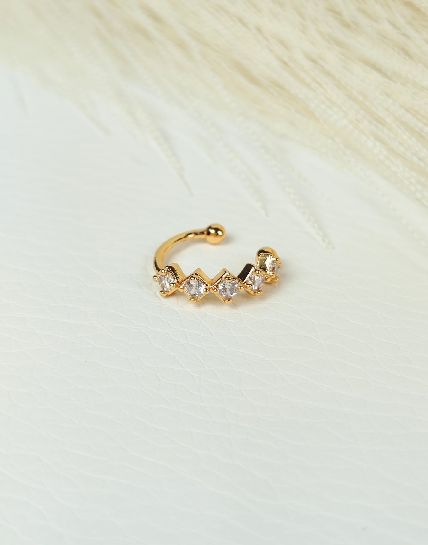 Ear Cuff acciaio zirconi rombo
