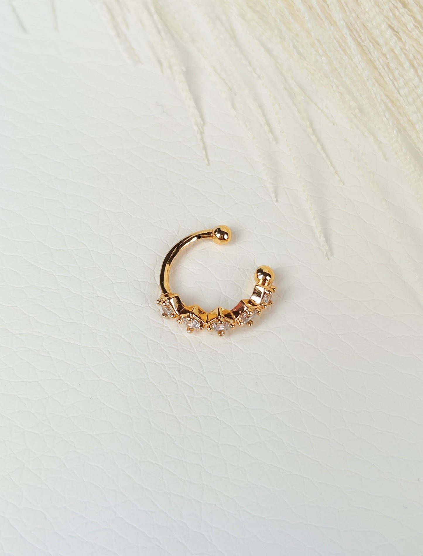Ear Cuff acciaio zirconi rombo