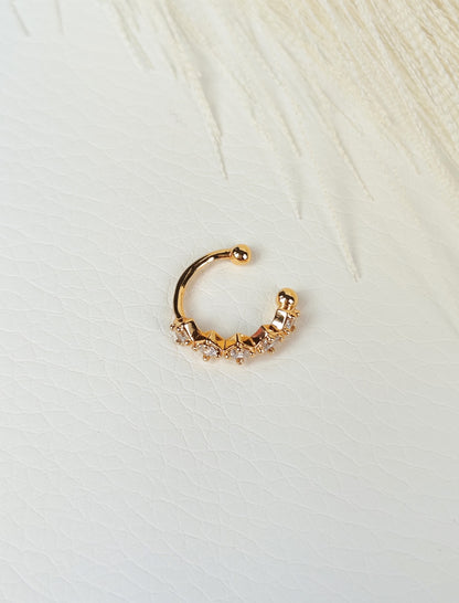 Ear Cuff acciaio zirconi rombo