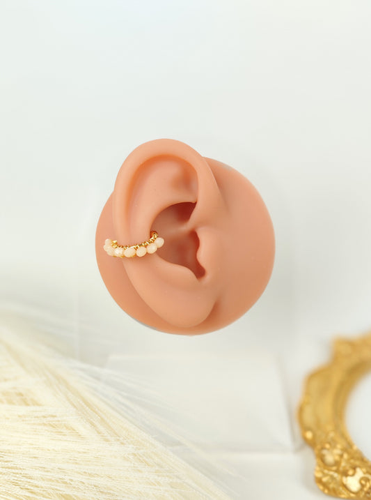 Ear Cuff perline rosa carne