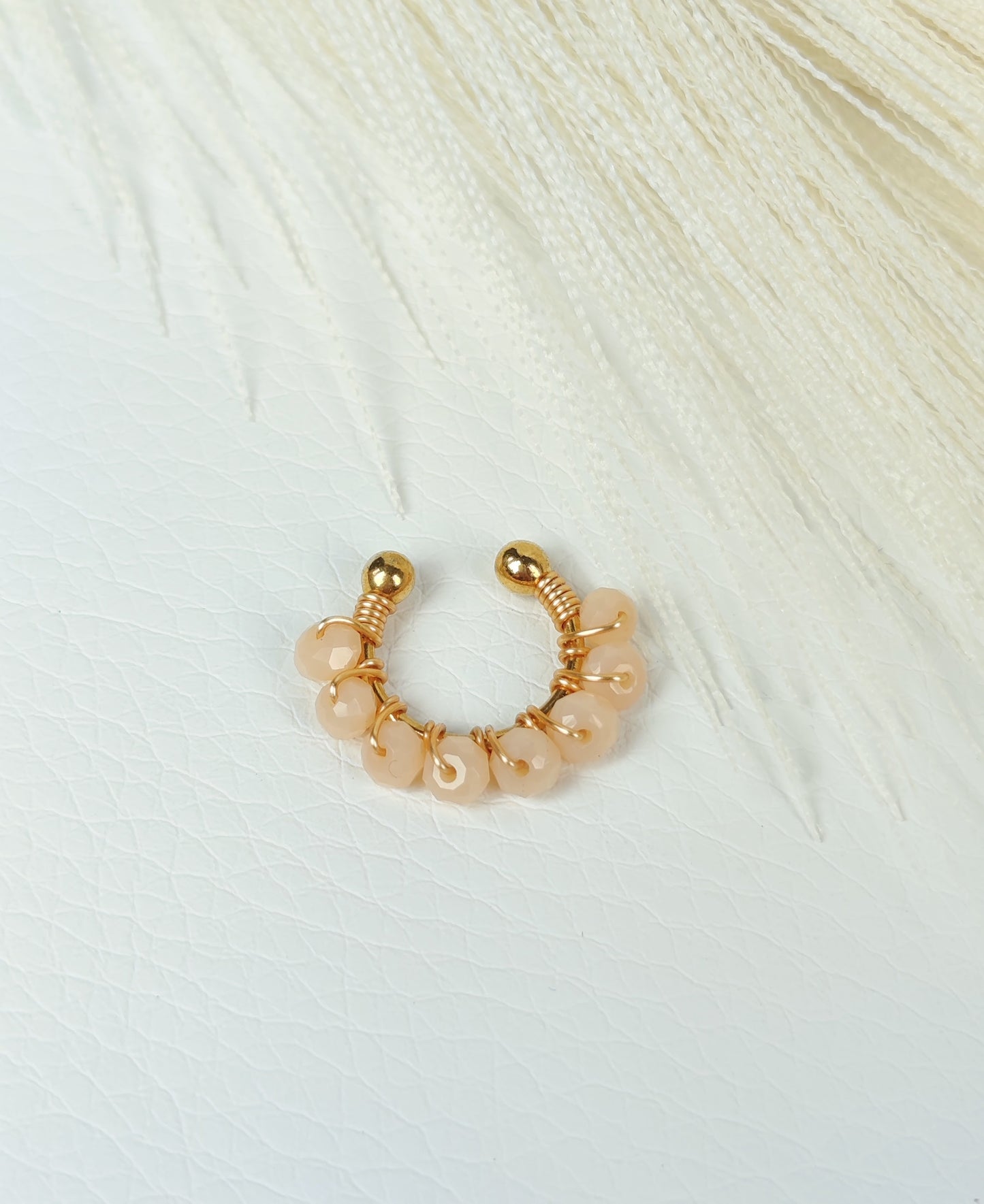 Ear Cuff perline rosa carne