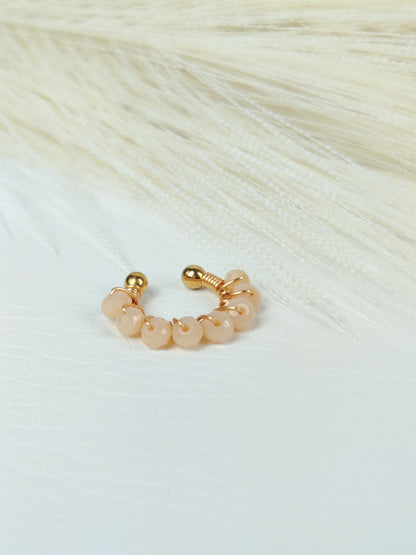 Ear Cuff perline rosa carne