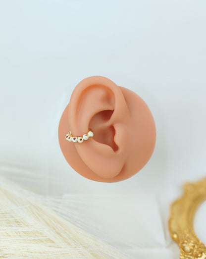 Ear Cuff perline bianche