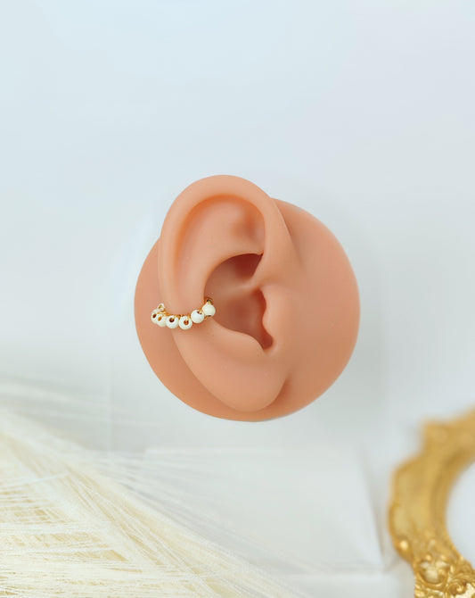 Ear Cuff perline bianche