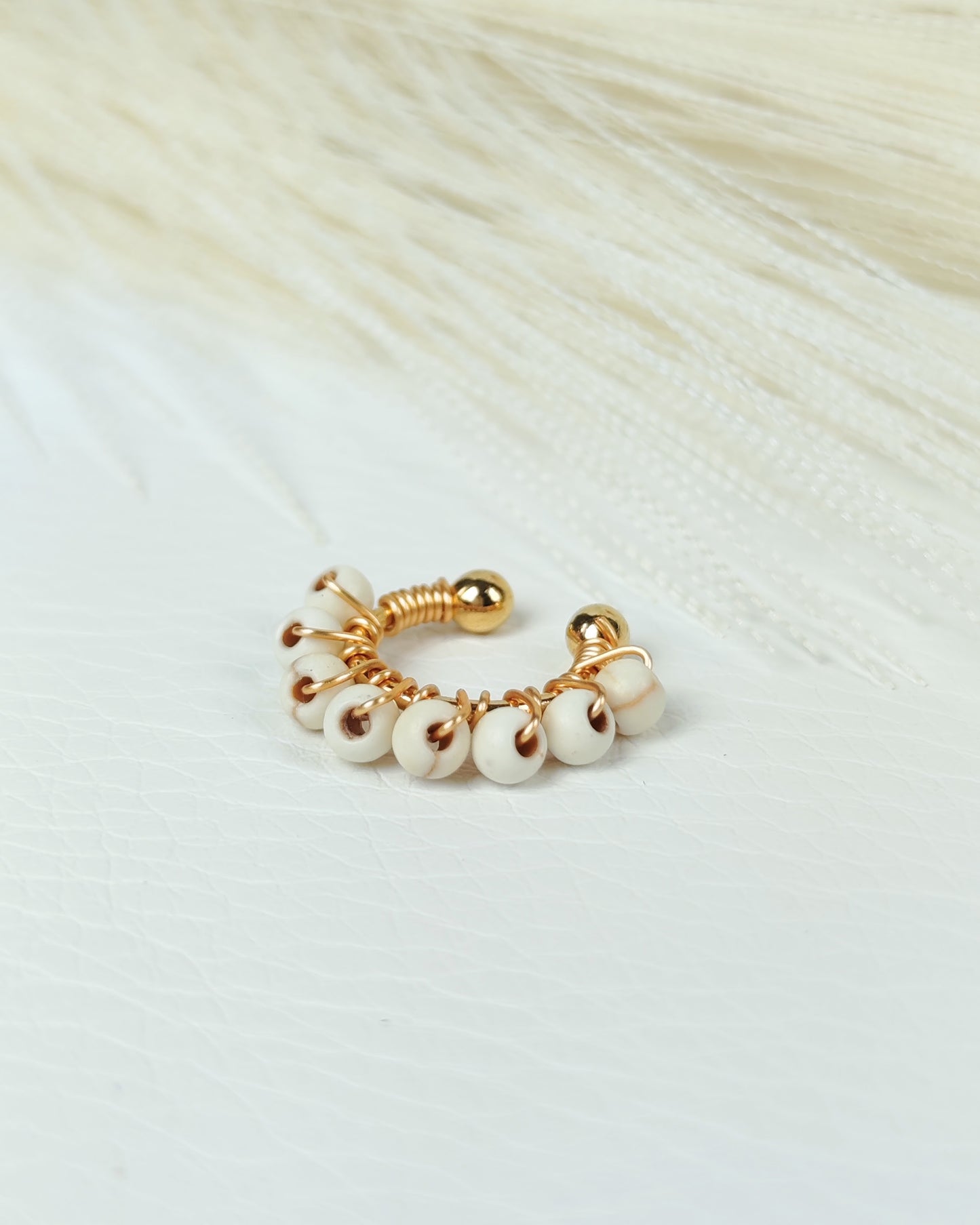 Ear Cuff perline bianche