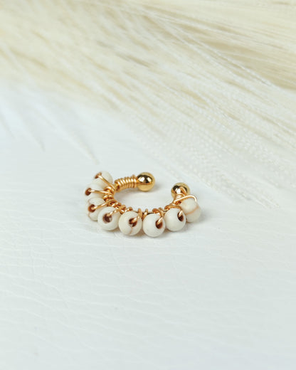Ear Cuff perline bianche