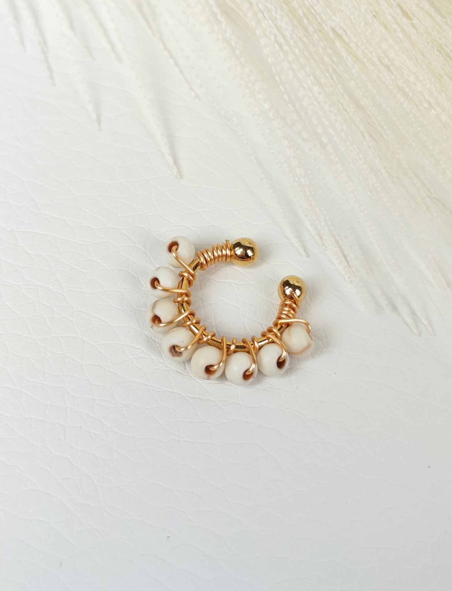 Ear Cuff perline bianche