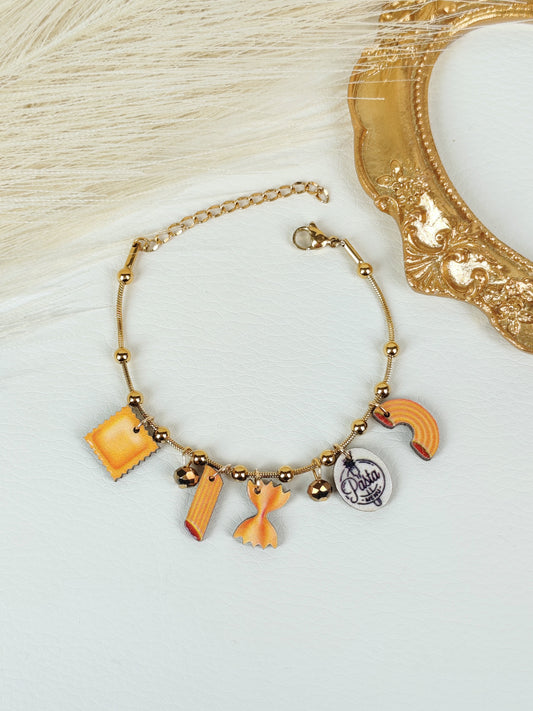 Bracciale acciaio "W la pasta"
