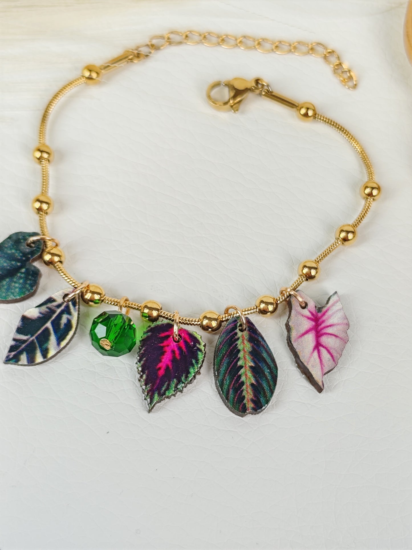 Bracciale acciaio "Foglie"