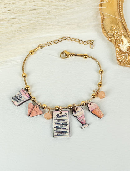 Bracciale acciaio "Un Gelato per favore"