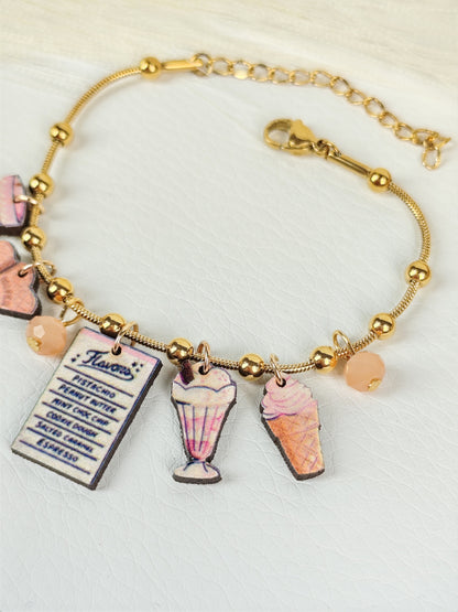 Bracciale acciaio "Un Gelato per favore"