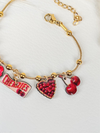 Bracciale acciaio "Rosso Ciliegia"