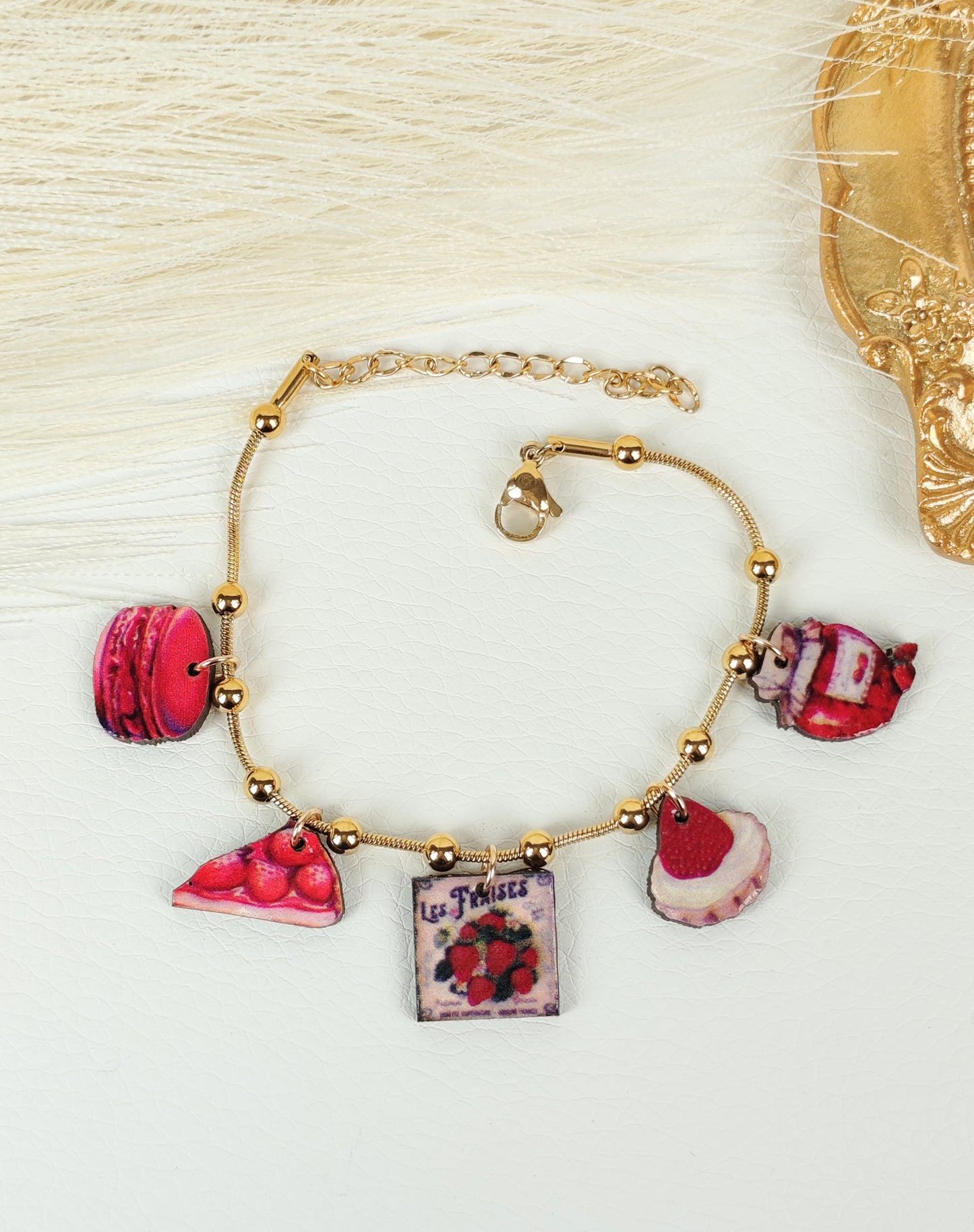 Bracciale acciaio "Strawberry cake"