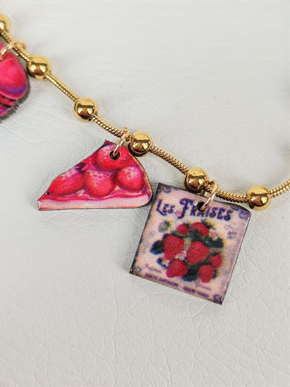 Bracciale acciaio "Strawberry cake"