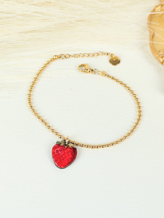 Bracciale acciaio "fragolina"