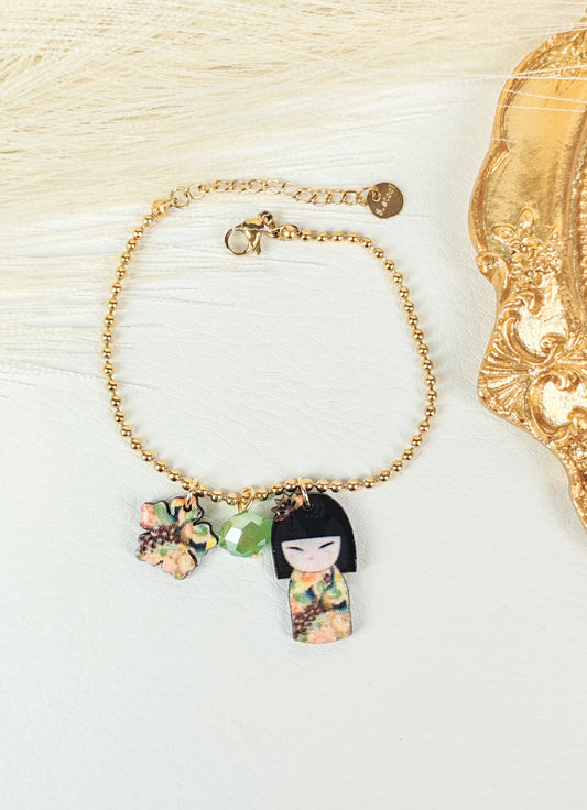 Bracciale acciaio Kokeshi Pastello