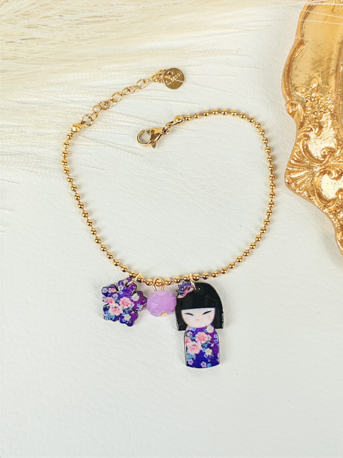 Bracciale acciaio Kokeshi Violetta