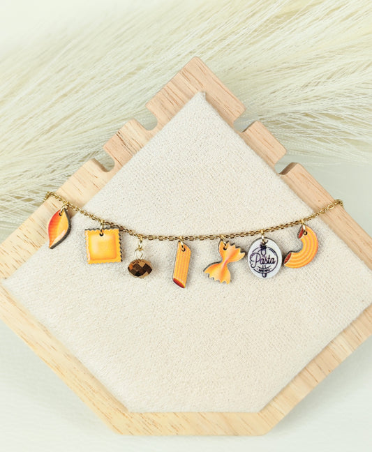 Collana in acciaio "I love pasta"