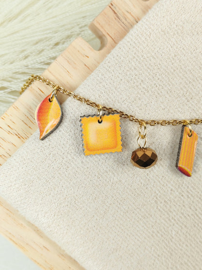 Collana in acciaio "I love pasta"