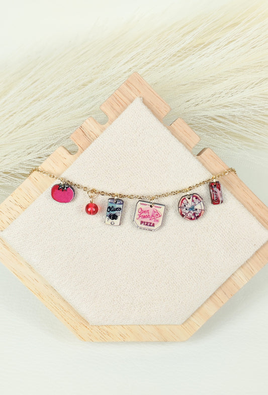 Collana in acciaio "I love pizza"