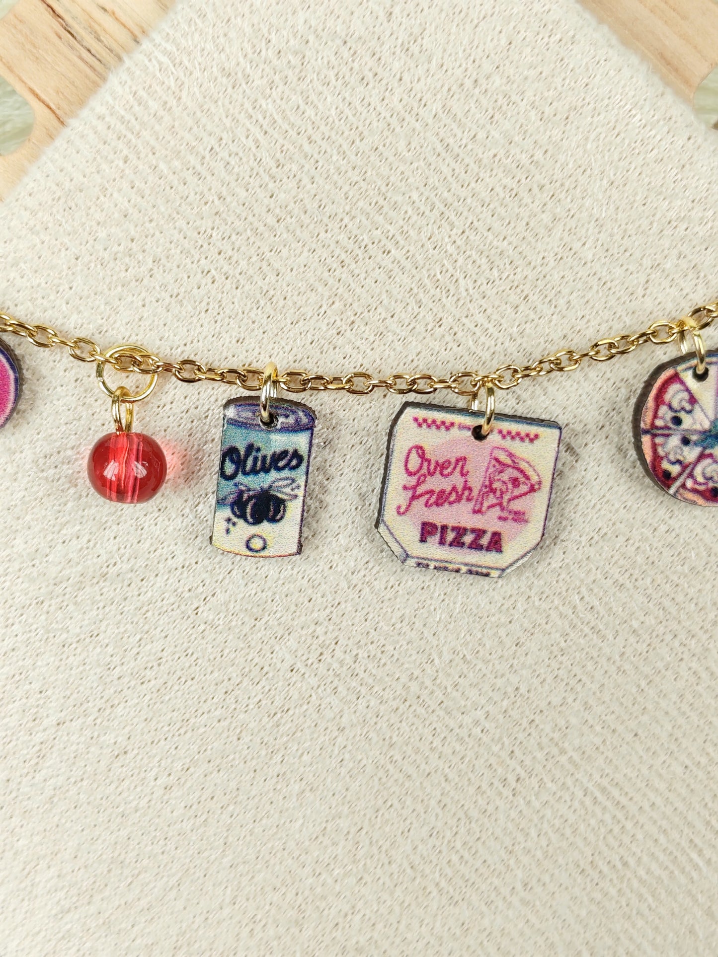 Collana in acciaio "I love pizza"
