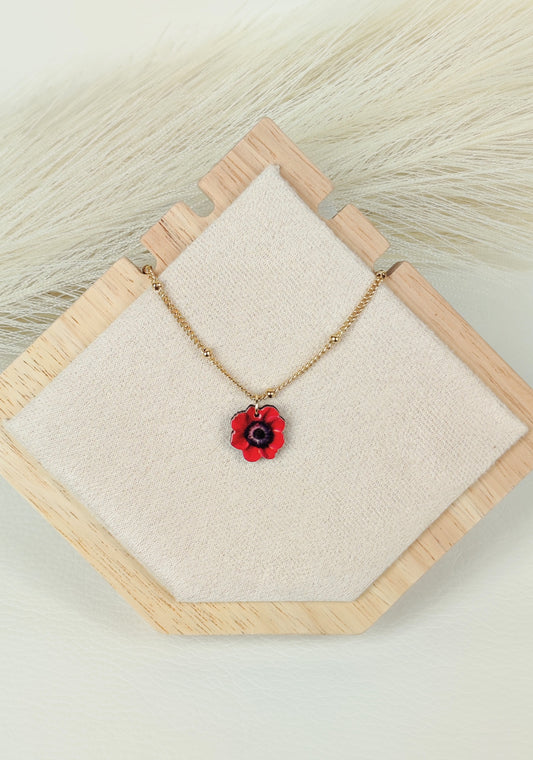 Collana in acciaio Papavero