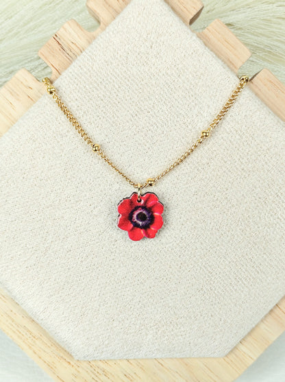 Collana in acciaio Papavero