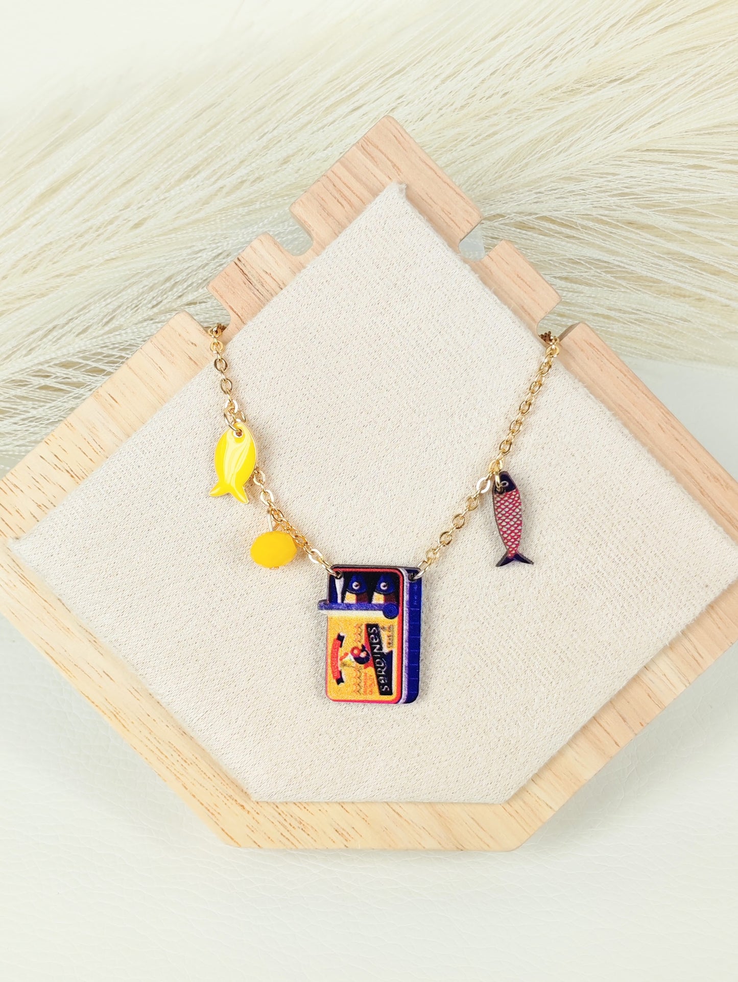 Collana in acciaio Sardine Yellow