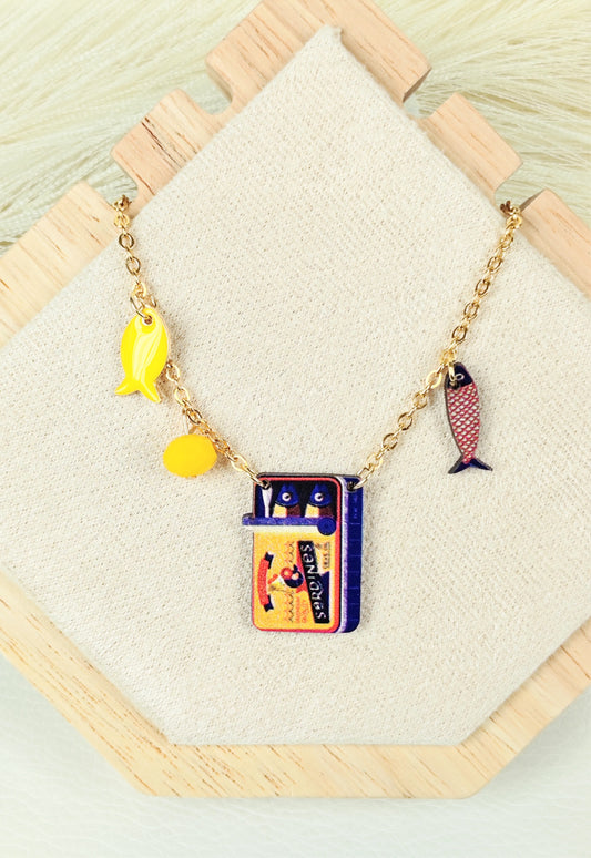 Collana in acciaio Sardine Yellow