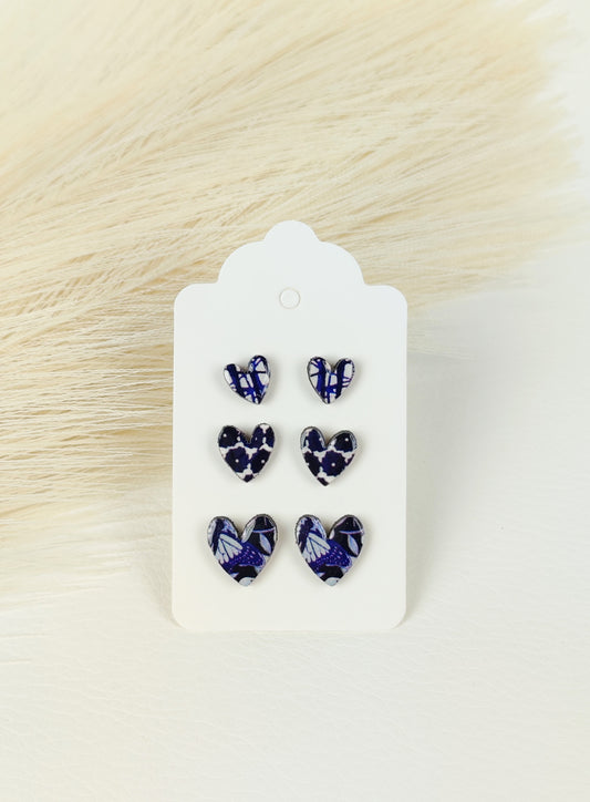 Tris Orecchini Cuoricini Blue spirit