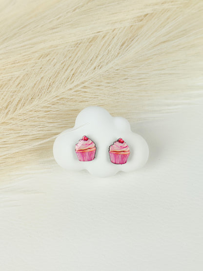 Orecchini a lobo cupcake fragola