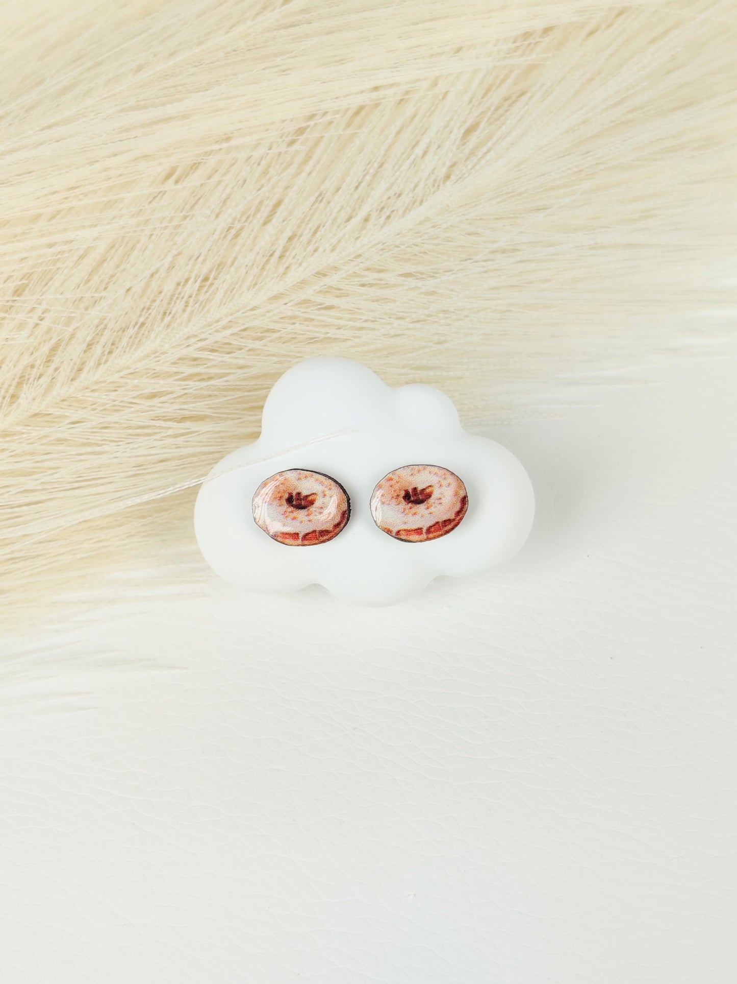 Orecchini a lobo donut crema