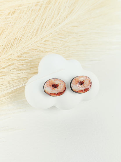 Orecchini a lobo donut crema