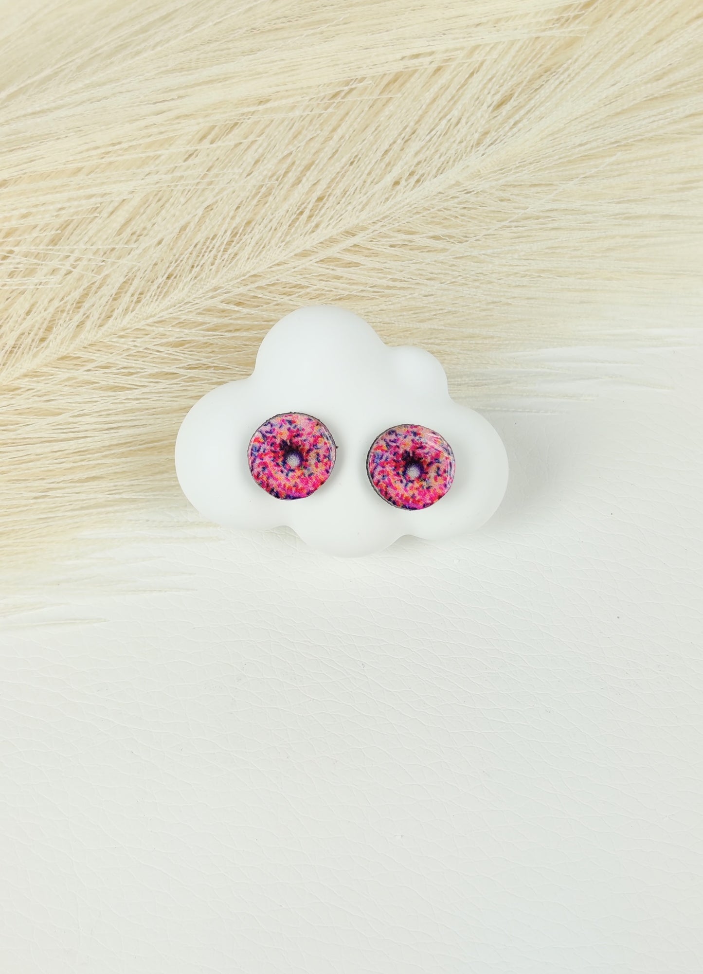 Orecchini a lobo donut rosa