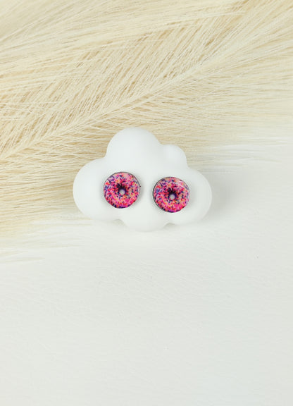 Orecchini a lobo donut rosa