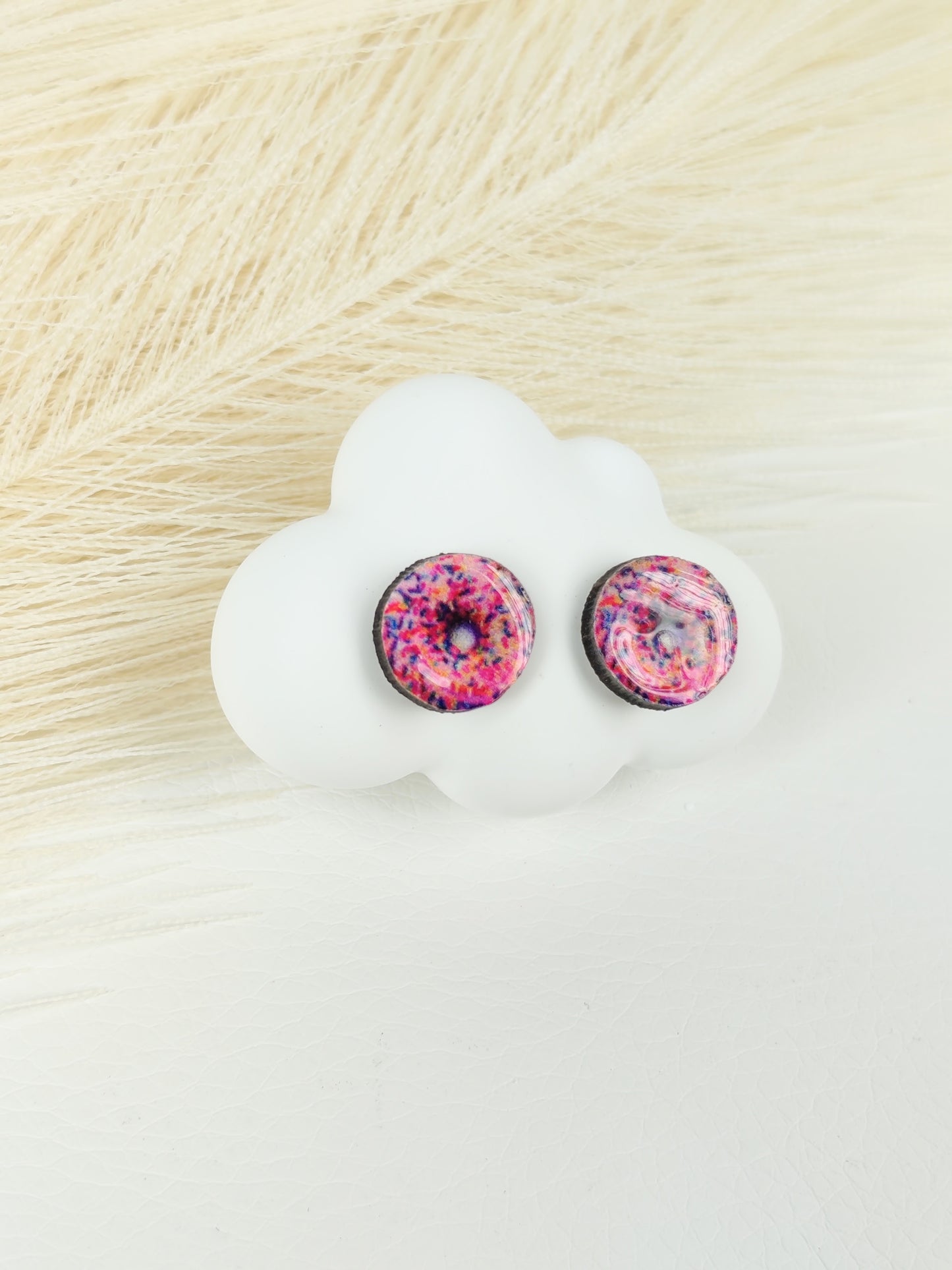Orecchini a lobo donut rosa