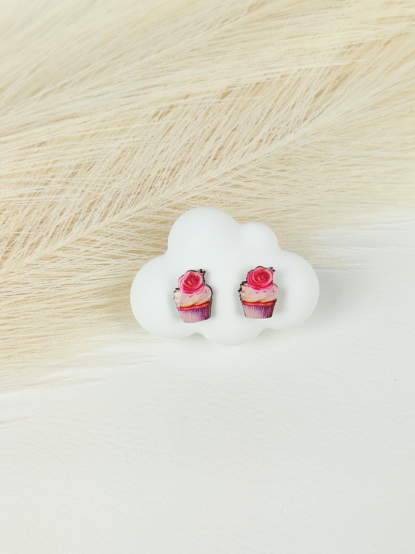 Orecchini a lobo cupcake rosa