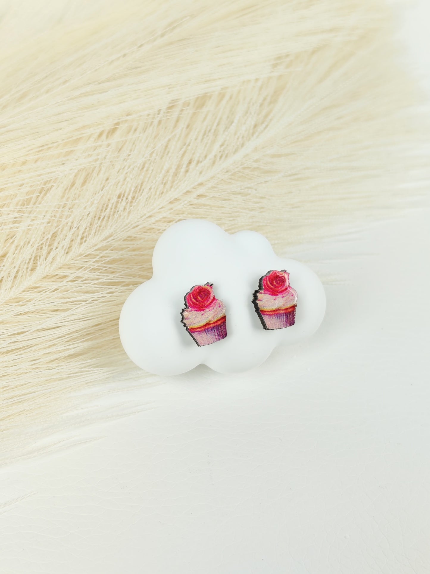 Orecchini a lobo cupcake rosa