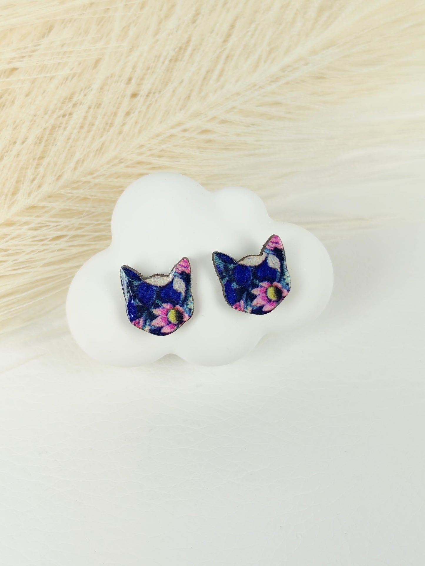 Orecchini a lobo Gatto Blu flower