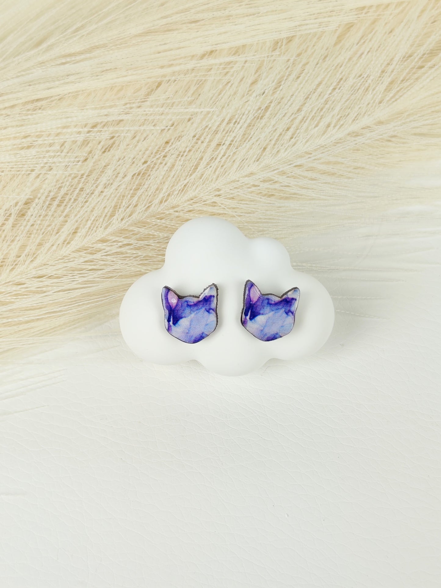 Orecchini a lobo Gatto viola
