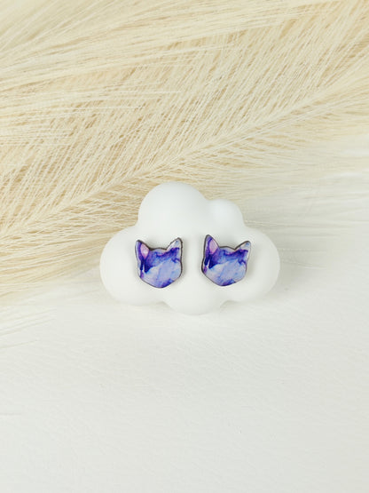 Orecchini a lobo Gatto viola