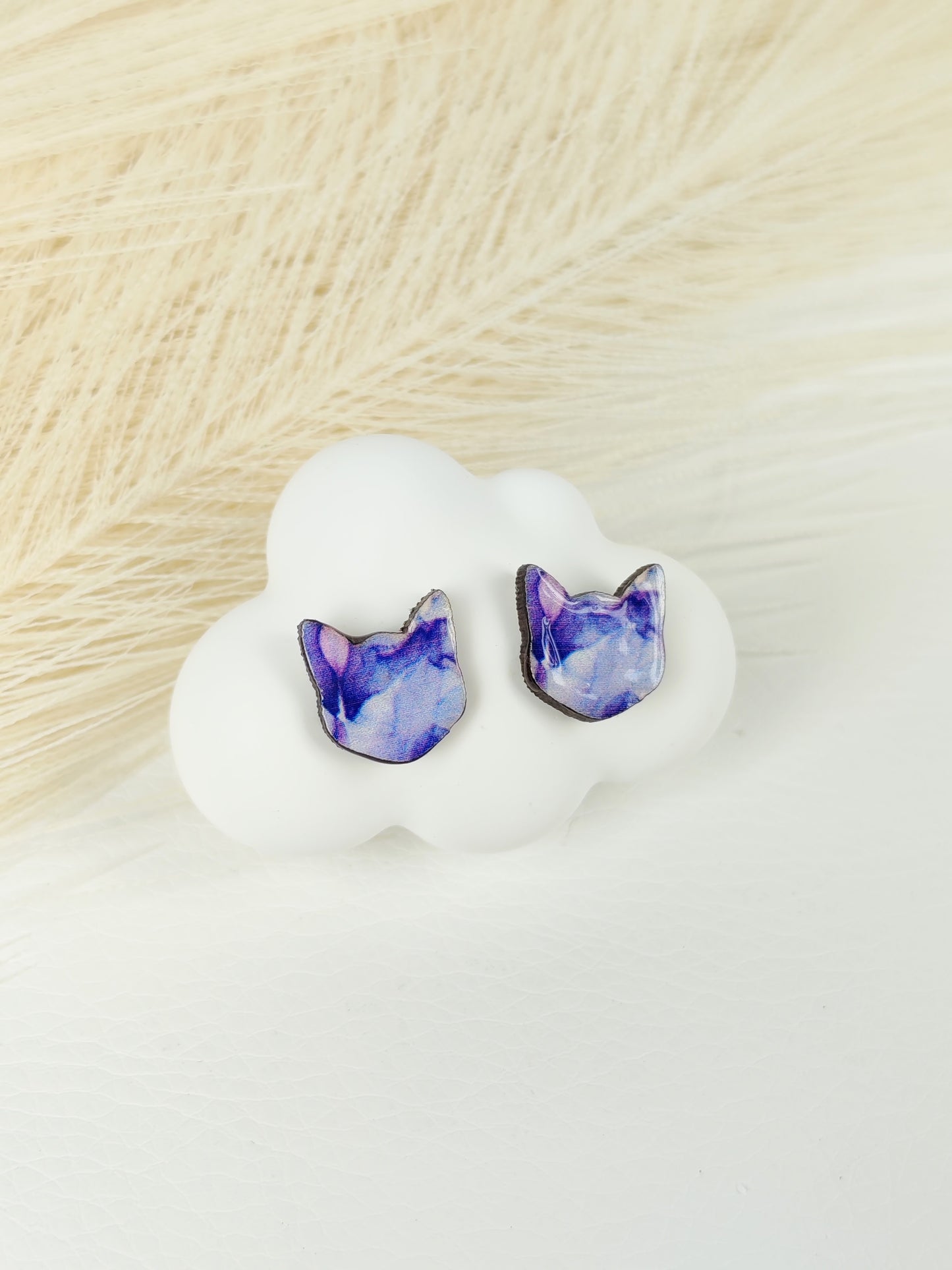 Orecchini a lobo Gatto viola