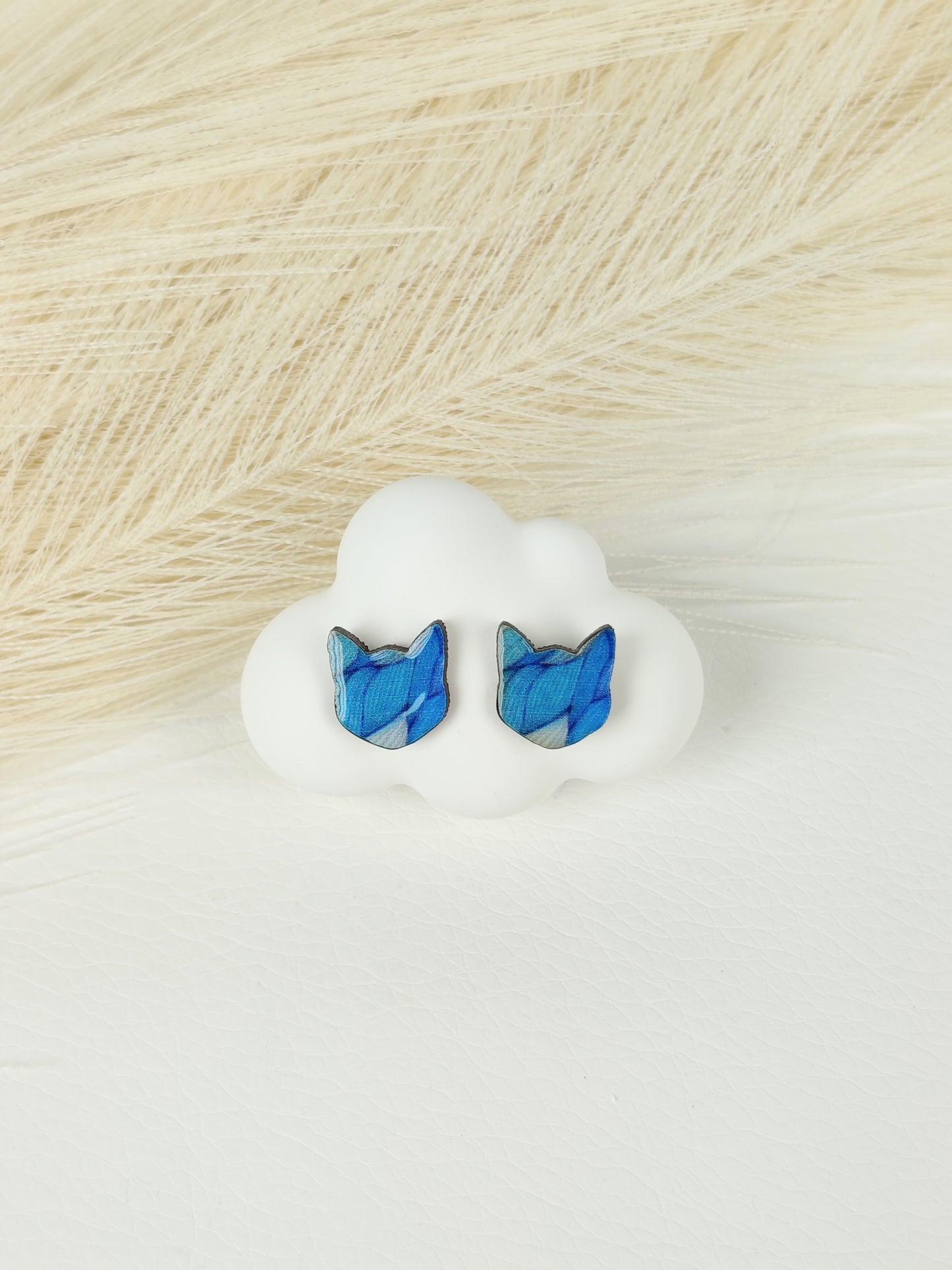 Orecchini a lobo Gatto azzurro
