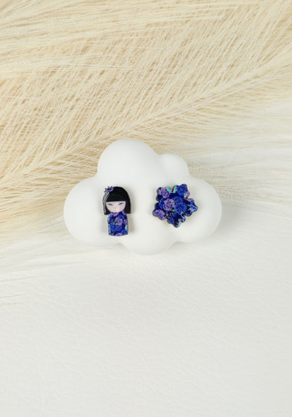 Orecchini a lobo kokeshi 6