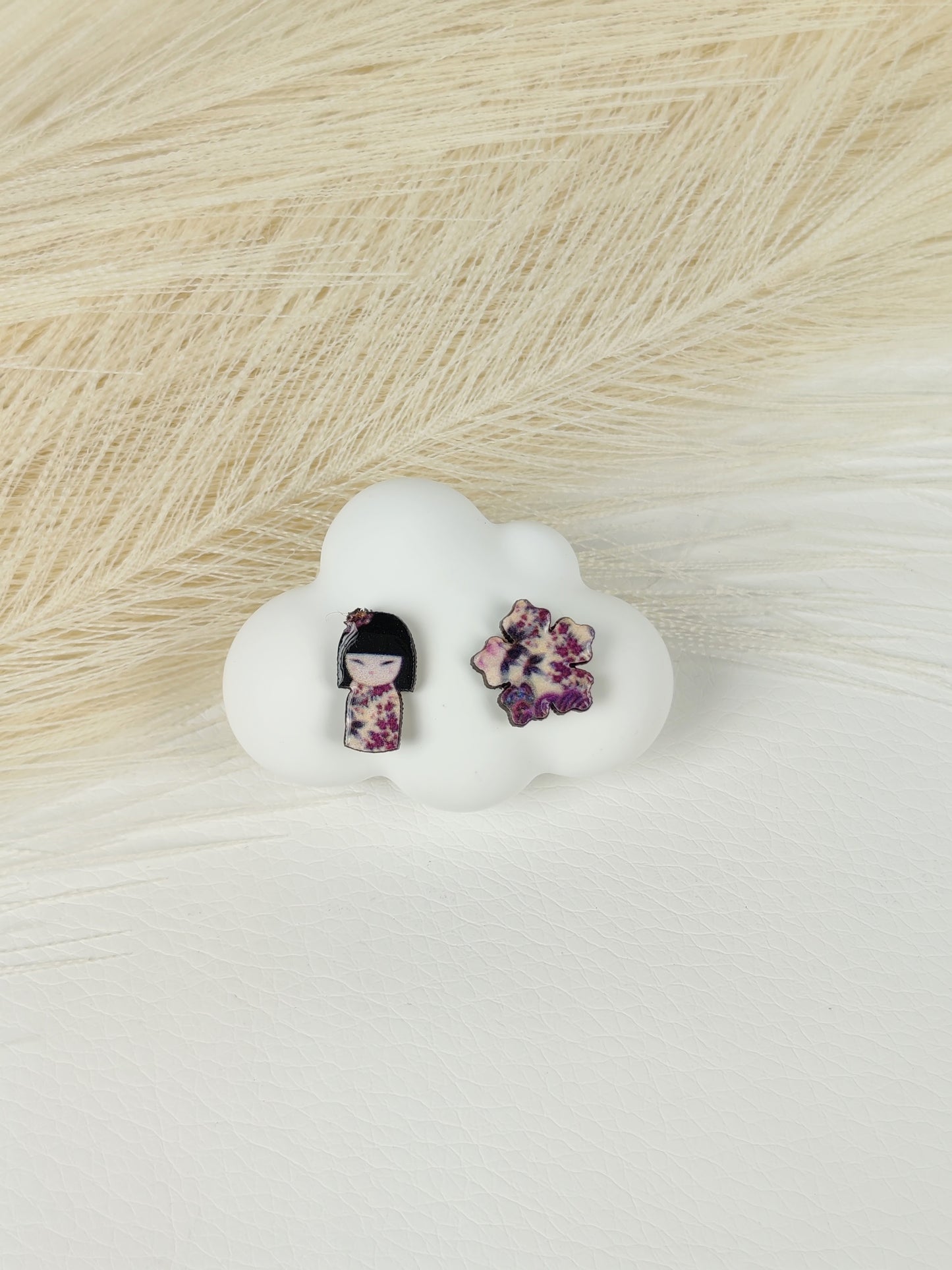 Orecchini a lobo kokeshi 4