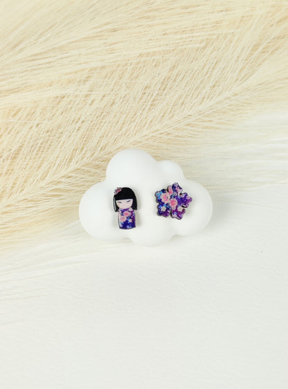 Orecchini a lobo kokeshi 5