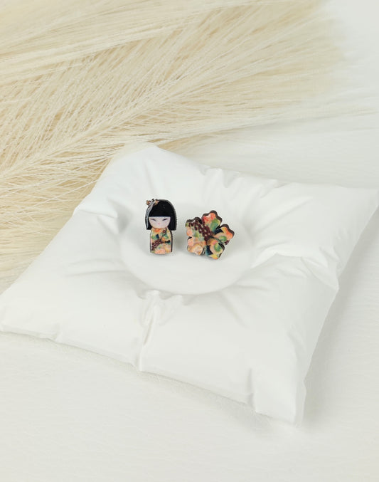 Orecchini a lobo kokeshi 3
